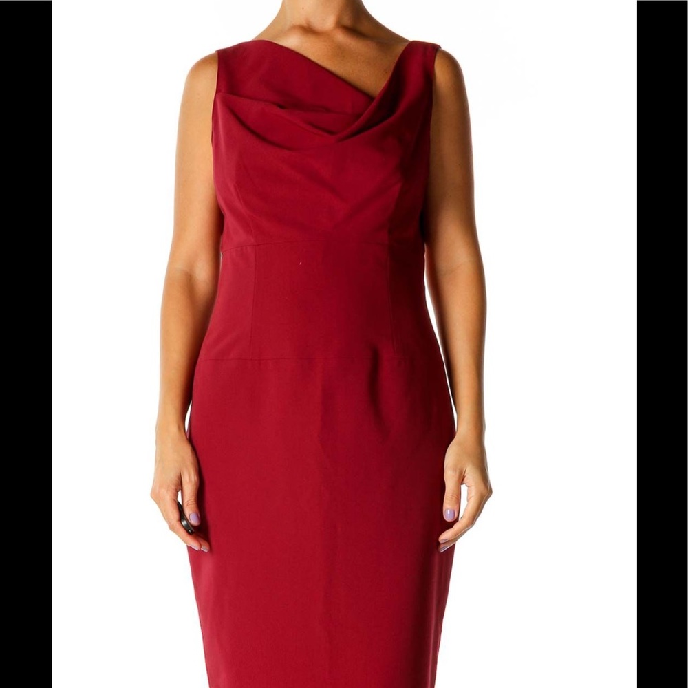 Black Halo red sheath dress 10